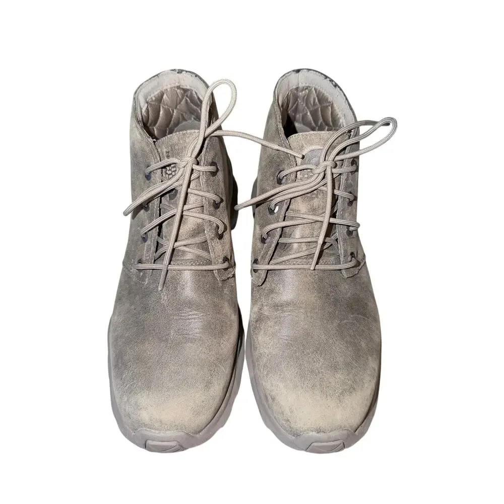 The north face mens suede 10 tan gray lace up waterproof hiking boots casual